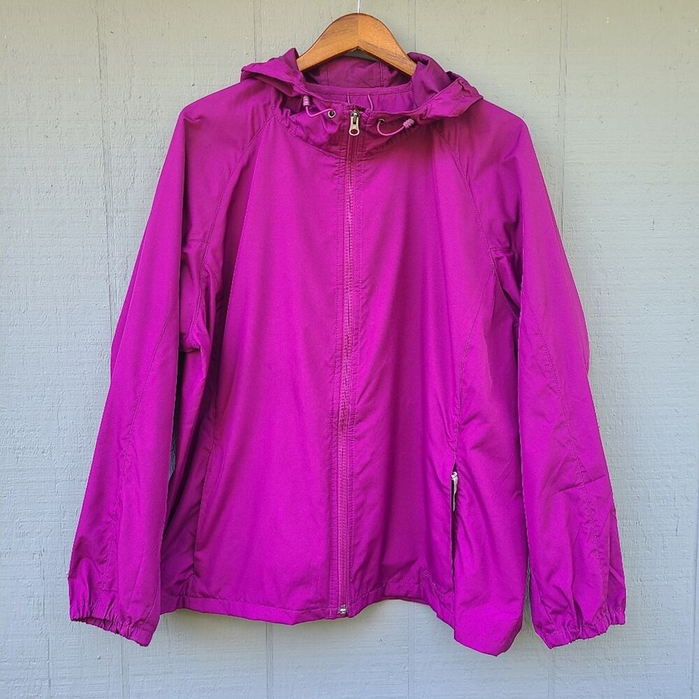 Eddie Bauer Jacket Solid Purple Hooded XXL